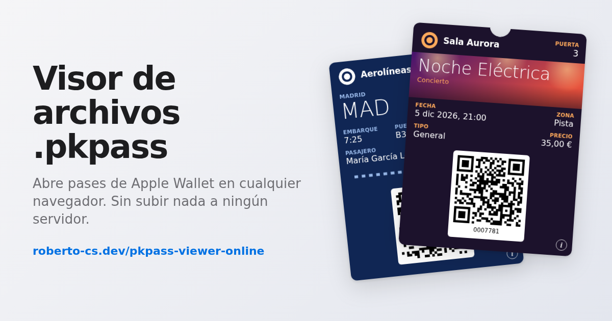 PKPass Viewer Online — Open Apple Wallet passes in your browser